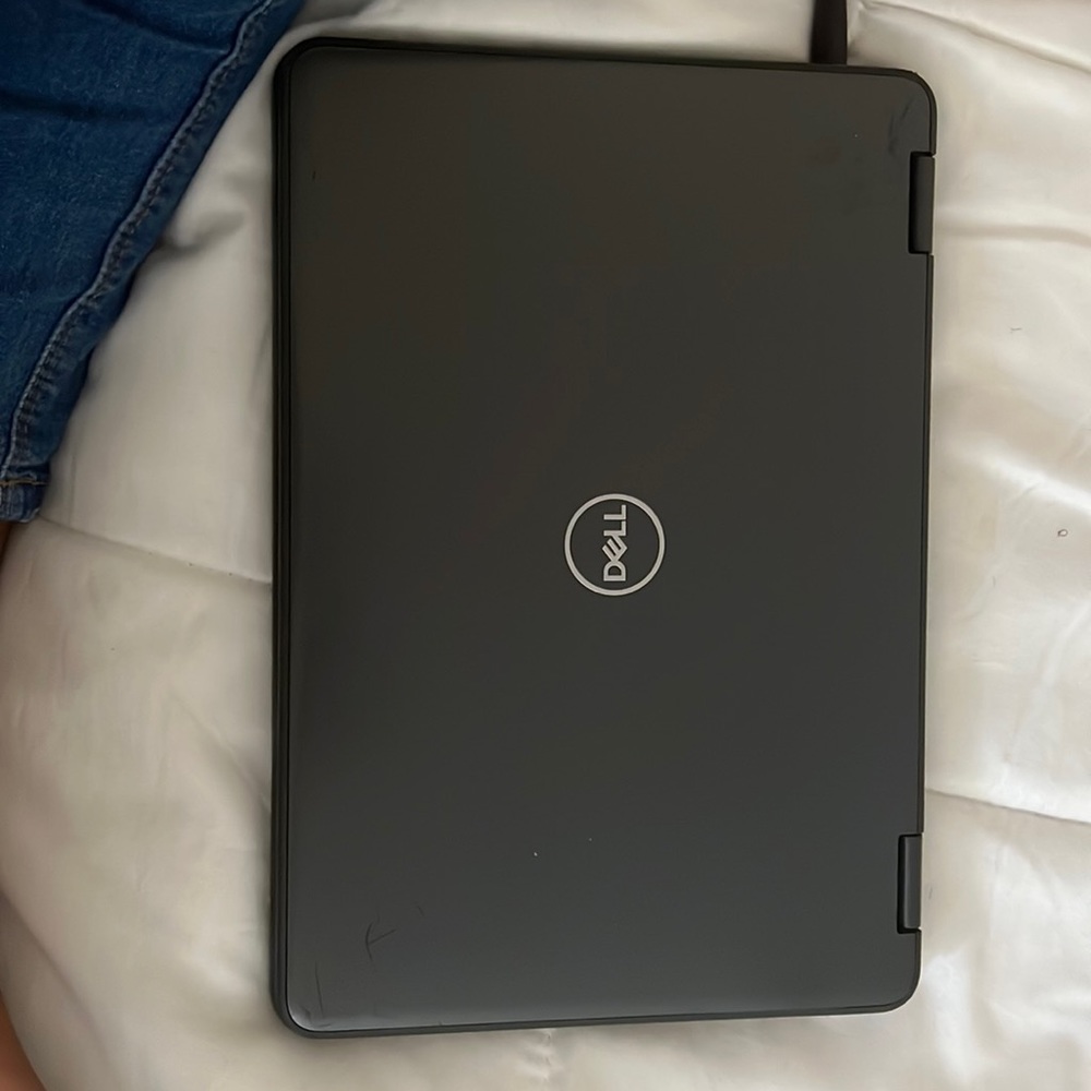 Black dell touch screen foldable laptop